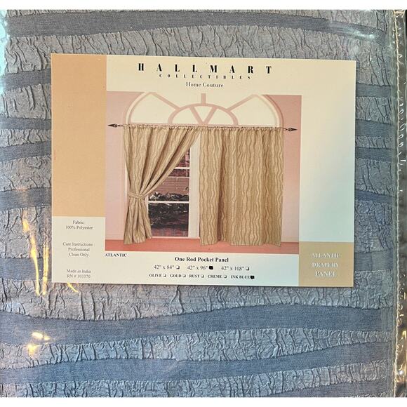 Rod Pocket Panel 42 x 96 Ink Blue Curtain New in Package Hallmart - Picture 1 of 5